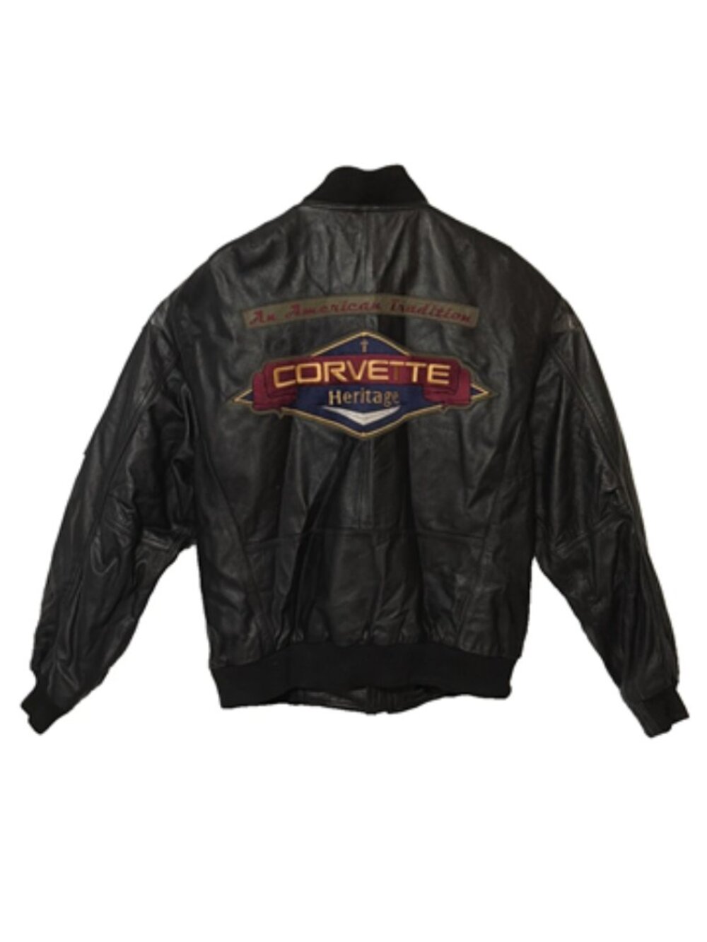 Vintage Reed Corvette Black Genuine Leather Bomber Jacket Men's Size 44 Long